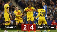 Espanyol 2-4 Barca: Chức vô địch sớm 4 vòng đấu