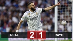 Real Madrid 2-1 Vallecano: Real vươn lên vị trí thứ 2