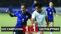 Kết quả SEA GAME: U22 Campuchia 1 – 1 U22 Phillipines